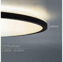 Detaljbild av en LED-taklampa med en höjd på 45 millimeter och CCT-funktion 3000 till 6500 Kelvin