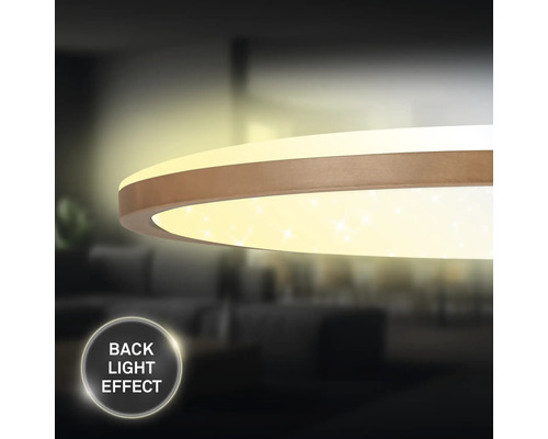 Rund taklampa med bakgrundsbelysningseffekt