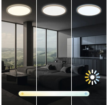 LED-taklampa med justerbar färgtemperatur i vardagsrum