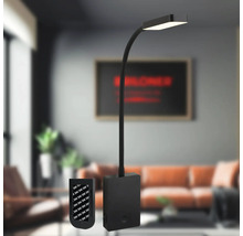 Svart LED-bordslampa med flexibel hals i vardagsrum