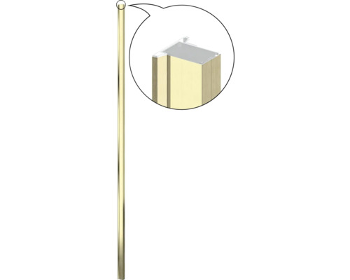 Breddningsprofil JUNGBORN TRIA borstad guld 2100mm 40mm Aluminiumstolpe med ändstycke