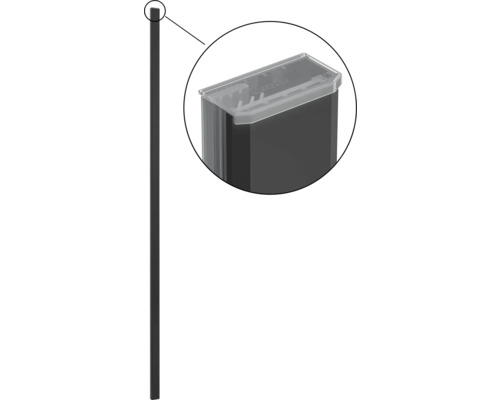 Staketstolpe med monterad behållare