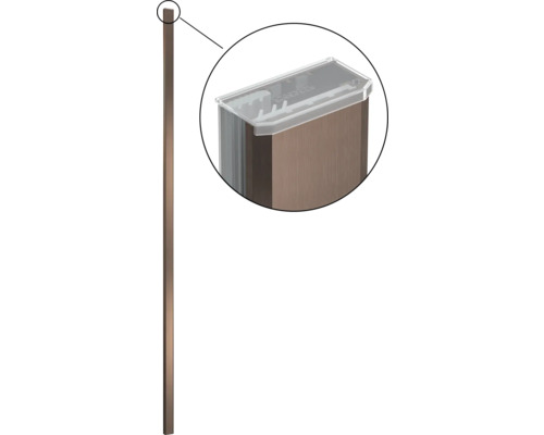 Väggprofil JUNGBORN Tria till duschvägg borstad koppar 2100mm 20mm Metallstaketstolpe med transparent lock