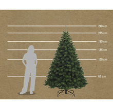 Illustration av en konstgjord julgran med mått i centimeter