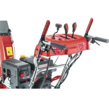 Detaljvy av snöslungans kontrollpanel