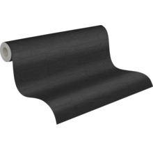 Rulle svart non-woven tapet med stenmönster