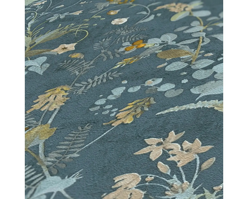 Närbild av en blommönstrad tapet