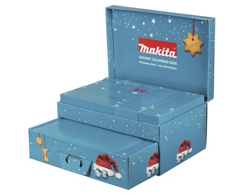 Öppnad adventskalender 2025 från Makita
