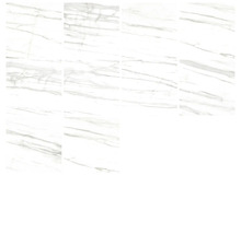 Flera vita plattor med marmorlook