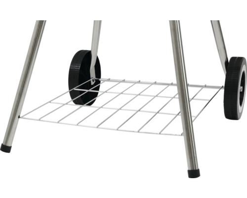 Grill med hjul och metallförvaringsgaller