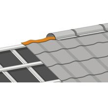 Takkonstruktion med takpannor och isolering