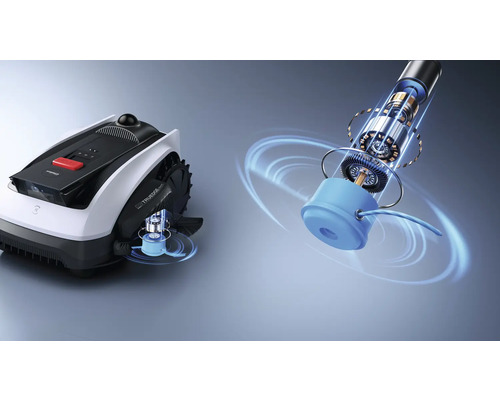 Robotgräsklippare med avbildad motor