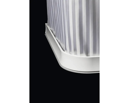 Detaljvy duschtätning med duschdraperi