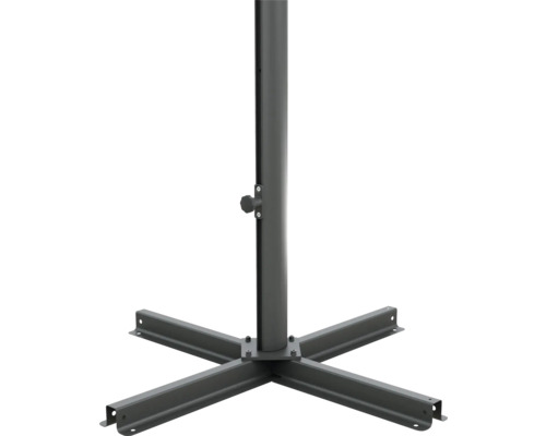 Parasollfot i metall med fyrbent bas