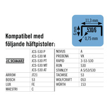 Information om kompatibilitet mellan klammer och olika häftpistoler
