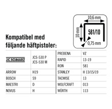 Information om kompatibilitet mellan klammer och olika häftpistoler