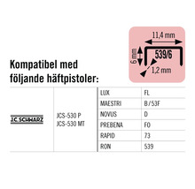 Information om kompatibilitet för häftpistoler