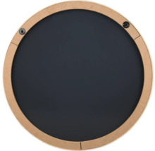 Rund skiffertavla med träram och upphängningsanordningar på baksidan