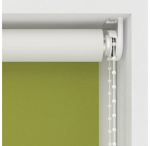 Gröna rullgardiner i stängt läge