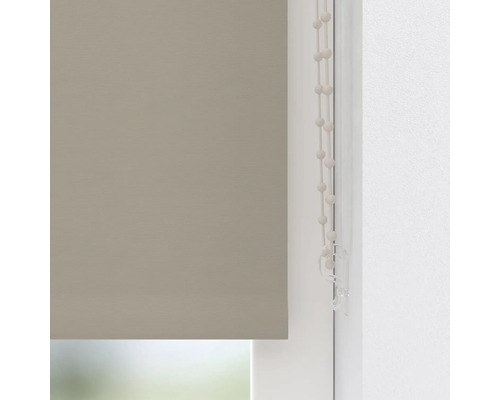 Beige fönsterrullgardin med kulkedja