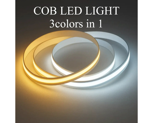 COB LED ljusremsa med tre färger