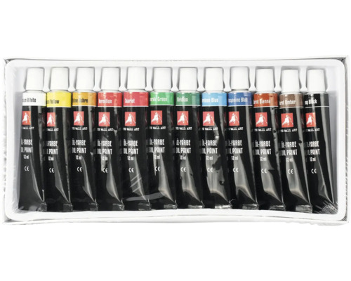 Oljefärgsset med tolv tuber