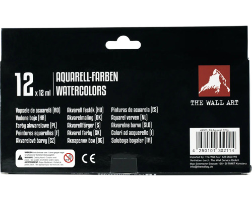 Akvarellfärgsset med 12 färger