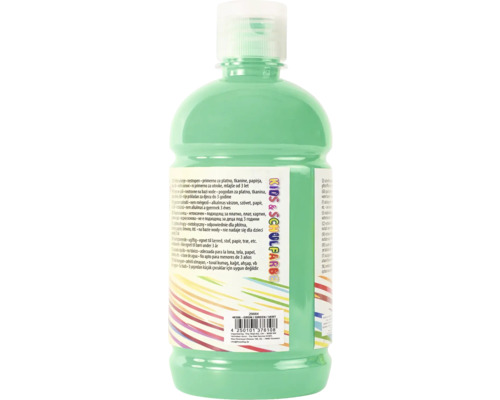 Grön skolmålarfärg i en plastflaska