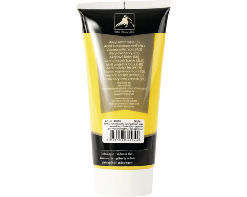 Akrylfärg gul 200ml Tub konstnärsakrylfärg kadmiumgul