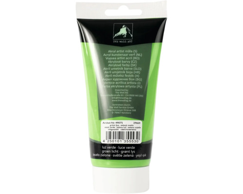 Akrylfärg ljusgrön 200ml Tub med grön akrylfärg för konstnärer