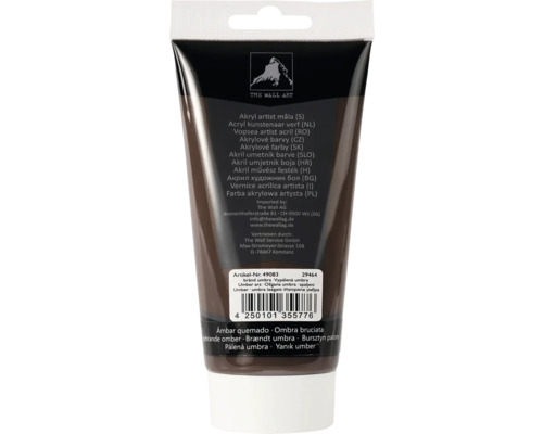 Akrylfärg bränd umbra 200ml Tub konstnär akrylfärg bränd umbra