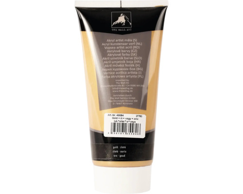 Akrylfärg guld 200ml Tub med guld konstnärsakrylfärg