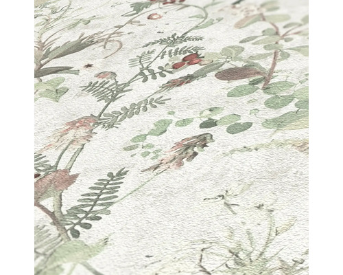 Närbild av en tapet med växtmönster