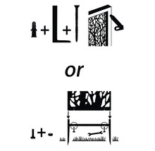 Illustration av monteringsalternativ för ett insynsskyddselement.