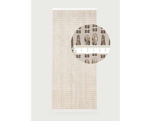 Dekorativ pärlkedja med hängen och måttangivelse