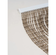 Dekorativ pärlgardin med vit upphängning för dörr eller fönster