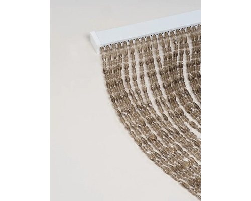 Dekorativ pärlgardin med vit upphängning för dörr eller fönster