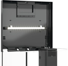 Invändig vy av ett akvarium med belysning