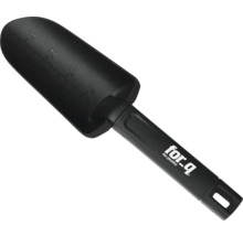 Trädgårdsspade i plast med djupmarkering och For-Q-logotyp