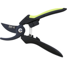 Trädgårdssax med fjäder och for.q logotyp