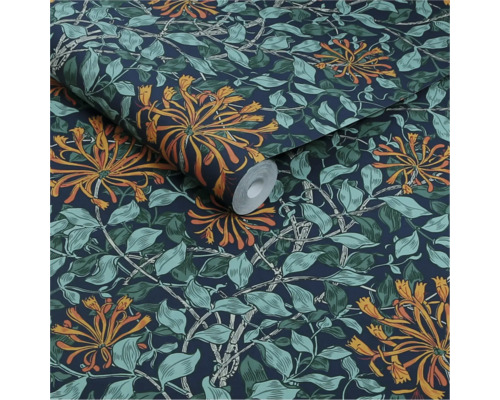 Tapetrulle med blom- och bladmönster