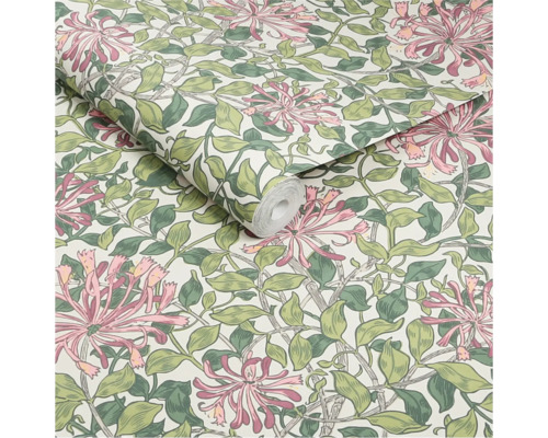 Tapetrulle med blom- och bladmönster