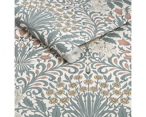 Tapetrulle med blommönster