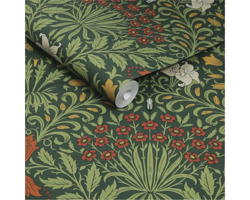 Tapetrulle med blommönster på mörk bakgrund