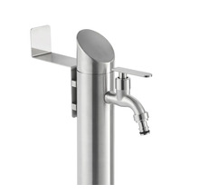 Trädgårdstappkran i rostfritt stål med kran och hylla