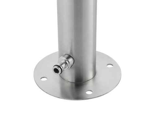 Rostfri stålstolpe med krananslutning och monteringsplatta