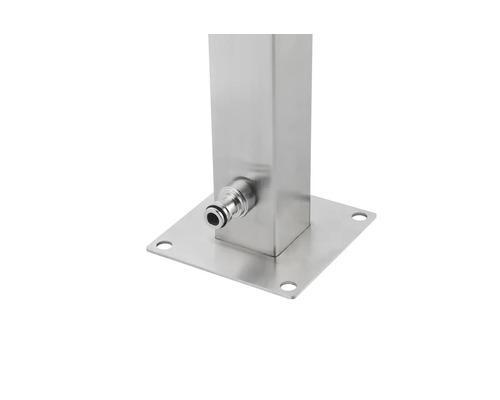 Rostfri stålstolpe med vattenkrananslutning