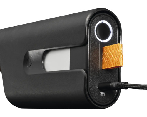 Svart powerbank med USB-C-anslutning