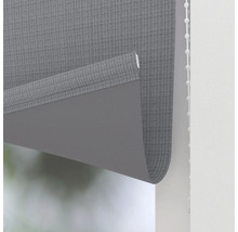 Grå rullgardin med kedjedrag för fönsterdekoration