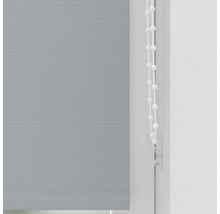 Grå tygrullgardin med kedjedrag för fönsterdekoration